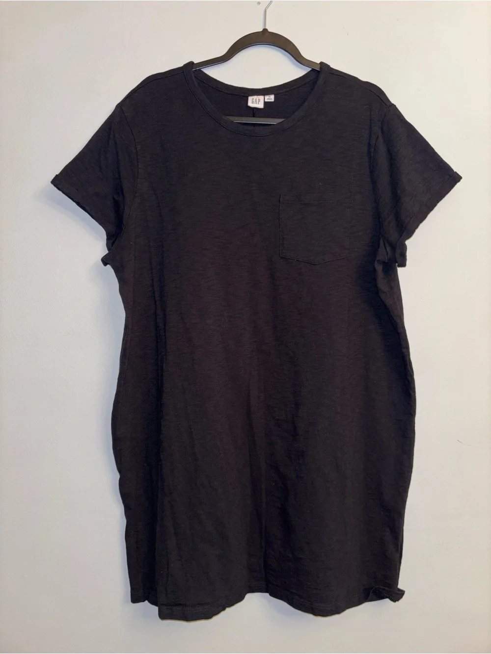 NWOT GAP Black Short Sleeve Pocket T-Shirt Dress - Picture 1 of 7